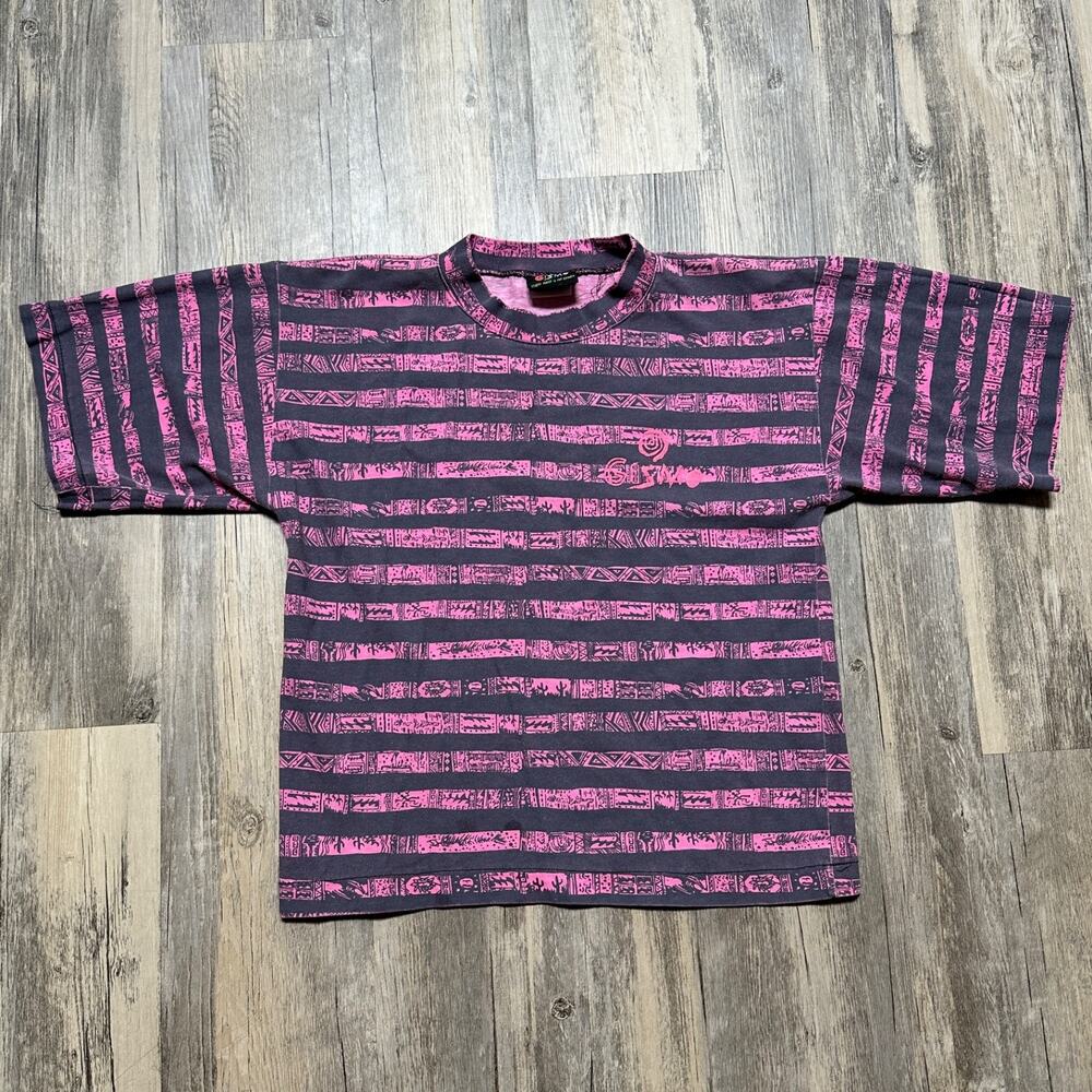Adult Vintage 80S 90S All Over Print Grunge Skate Surf Shirt Medium Gizmo